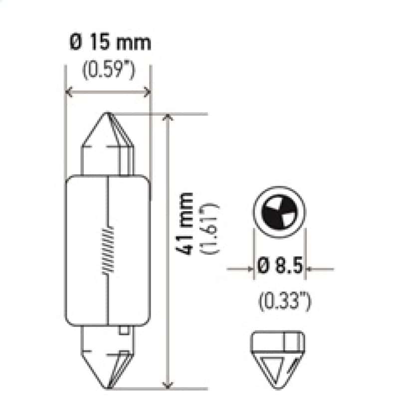 Hella — Hella Universal Clear T4.63 Incandescent 12V 15W Bulb (MOQ 10)
6451 Incan Bulb - view 4