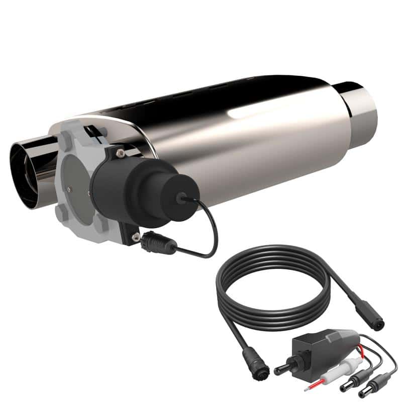 QTP — QTP 3in Weld-On Reverse 304SS Screamer Muffler Short Case w/Bolt-On QTEC Electric Cutout - view 3