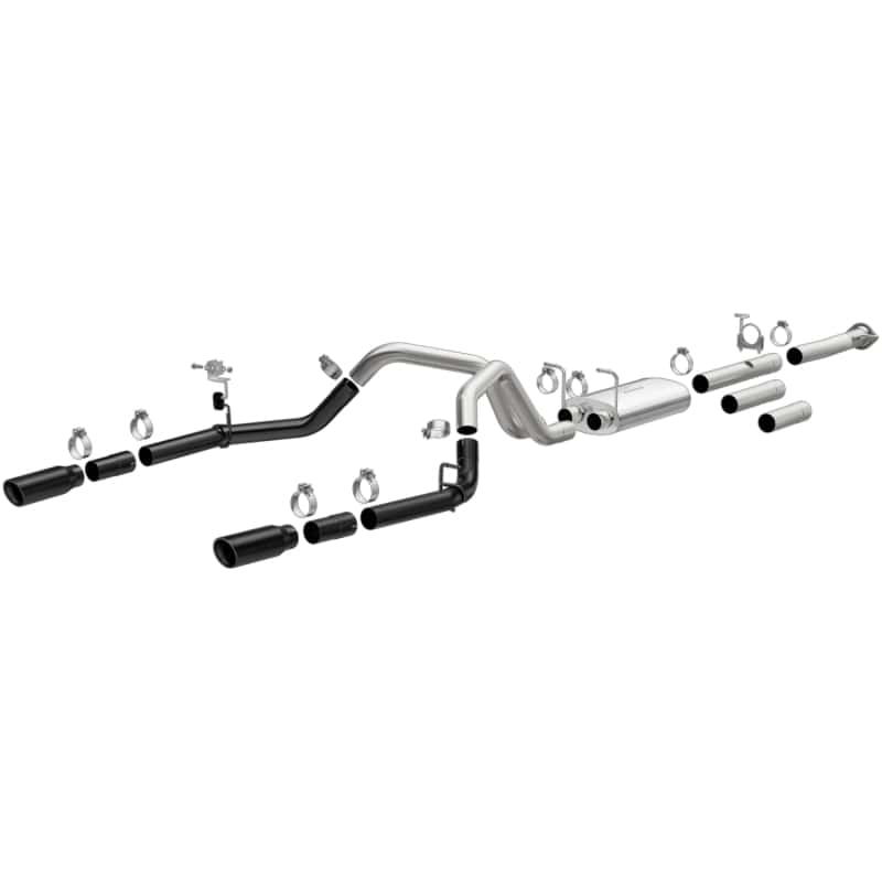 Magnaflow — MagnaFlow 11-19 Chevrolet Silverado 2500/3500 HD V8-6.0L Dual Split Cat-Back Exhaust w/Black Tips
Cat-Back - view 1