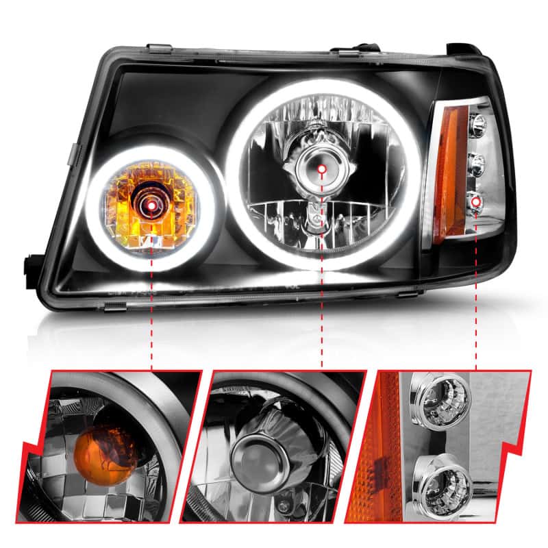 ANZO — ANZO 2001-2011 Ford Ranger Projector Headlights w/ Halo Black (CCFL) 1 pc
Head Light Set
HdLtSet - view 10