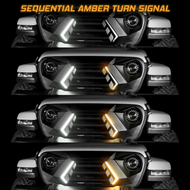 XKGLOW — XK Glow JK Wrangler XKCHROME LED Grill Kit (Dual Mode) - view 2