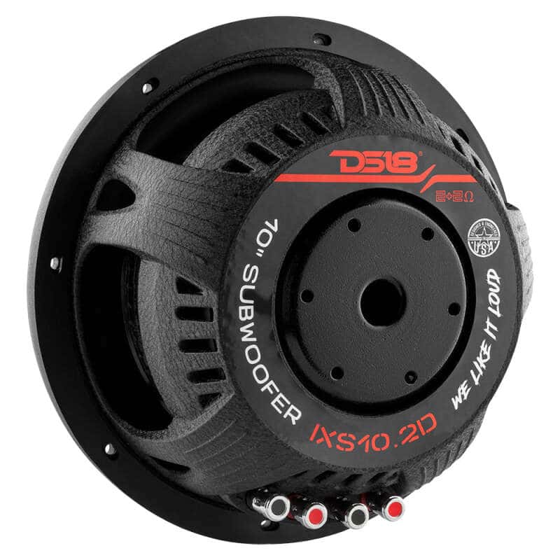 DS18 — DS18 10in 600 Watts RMS 2 ohm DVC Shallow Mount Fiber Glass Subwoofer IXS Series - view 2