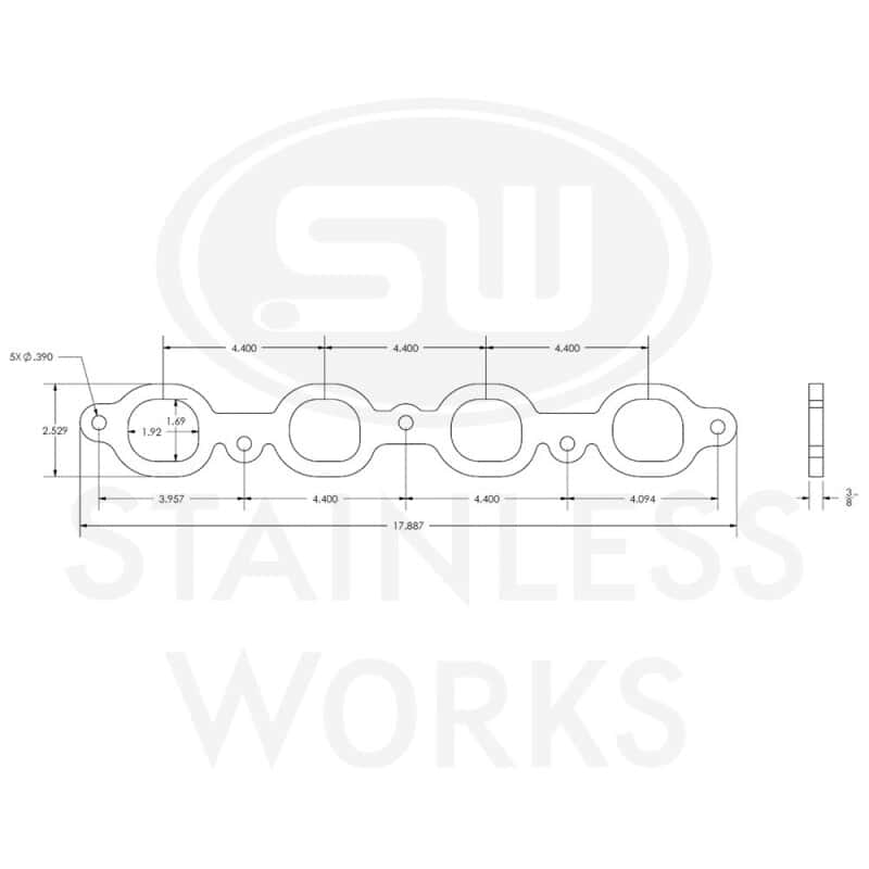 Stainless Works — Stainless Works 2014+ Chevrolet LT1/LT4 Port Matched Header 304SS Exhaust Flanges 1-7/8in Primaries
Header Flange
HFLT1_188
 - view 3