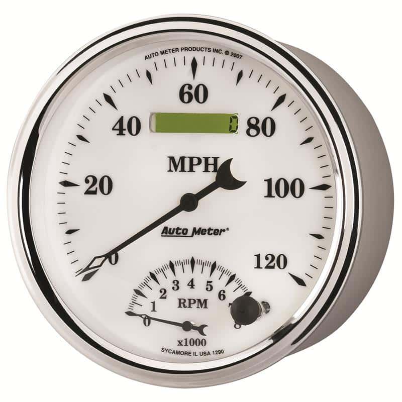 AutoMeter — AutoMeter Gauge Tach/Speedo 5in. 120MPH & 8K RPM Elec. Program Old Tyme White II
5" TACH/SPEEDO COMBO - view 3