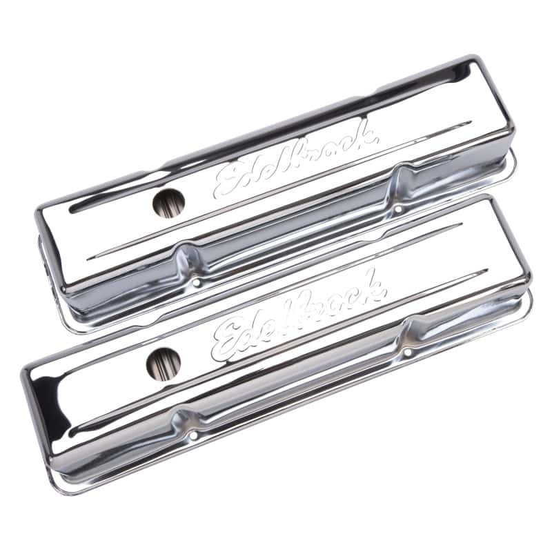 Edelbrock — Edelbrock Valve Cover Signature Series Chevrolet 1959-1986 262-400 CI V8 Tall Chrome
CHROME/PRO-FLO - view 3