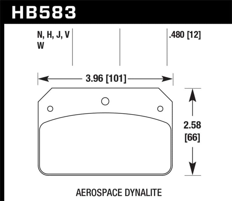 Hawk Performance — Hawk DR-97 Brake Pads for Aerospace Dynalite Caliper w/ 0.218in Center Hole
Disc Brake Pad - view 2