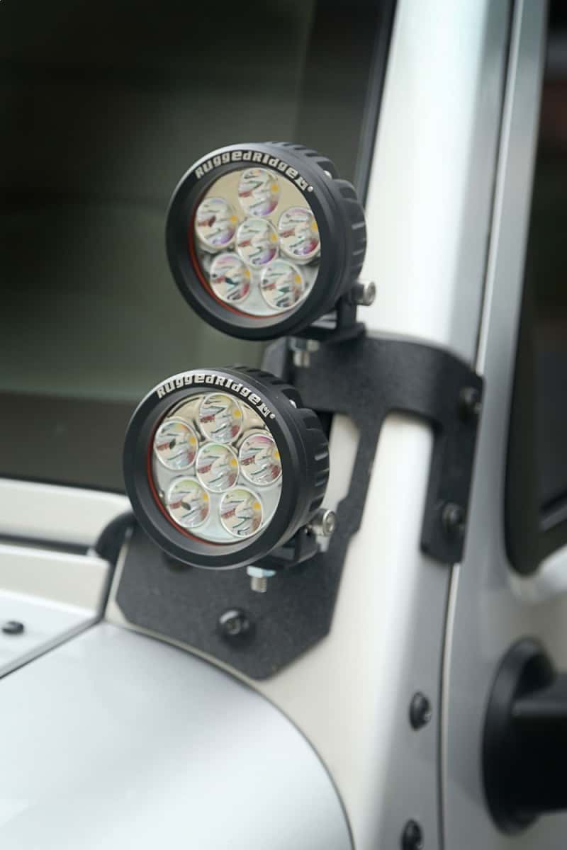 Rugged Ridge — Rugged Ridge 07-18 Jeep Wrangler JK Textured Black Round A-Pillar LED Light Mount Kit
OFFROAD_LIGHTING
OrdRacingLampKt - view 3