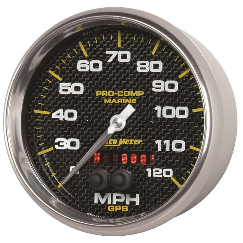 AutoMeter — Autometer Marine Carbon Fiber 5in 120mph GPS Speedometer
5" SPD GPS 120 MCF - view 5