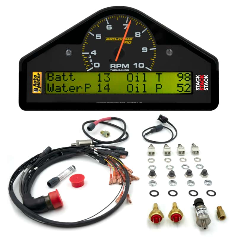 AutoMeter — Autometer Pro-Comp Race Dash Display 0-3-10K RPM / WTRP / FUELP / OILP / OILT / WTMP / VOLT
RACE DASH 10K RPM - view 2