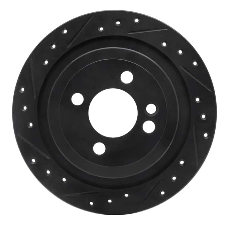 R1 Concepts — R1 09-14 Mini Cooper (Excl Clubman) Rear Left Drilled & Slotted Black Brake Rotor
R1 Brake Rotor Drill - view 1
