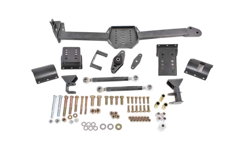 BMR Suspension — BMR 05-14 S197 Mustang Body Mount Watts Link Rod End/Poly w/ Adj. Axle Clamps - Black Hammertone - view 2