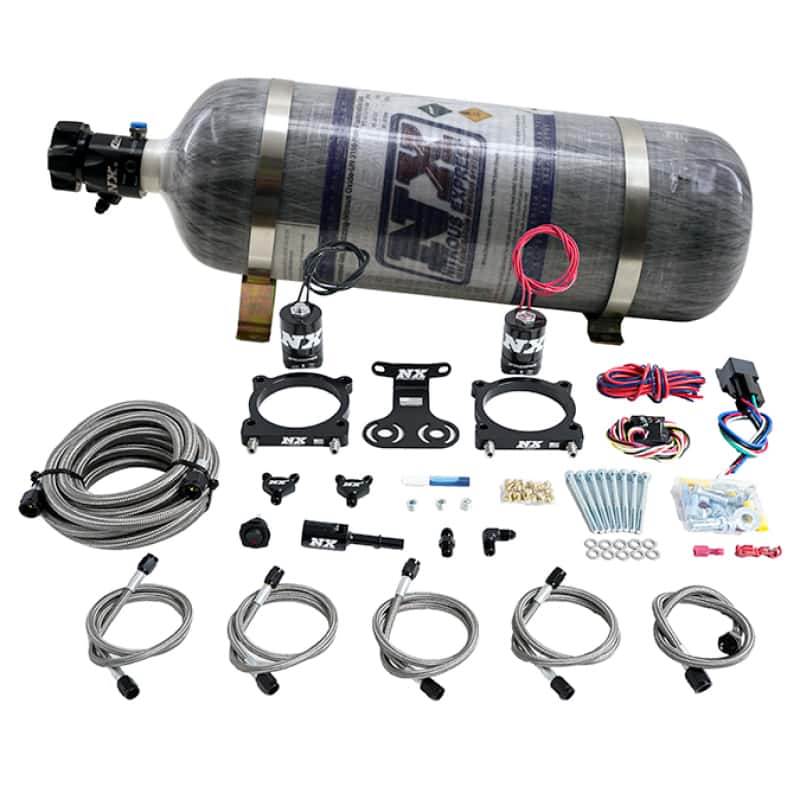 Nitrous Express — Nitrous Express 2024+ Ford Mustang 5.0L Dual Throttle Body Plate System w/12lb Composite Bottle
Injection System Kit - view 1