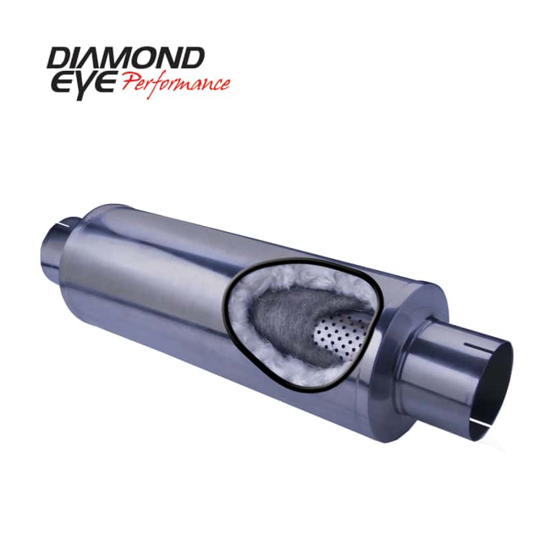 Diamond Eye Performance — Diamond Eye MFLR 5inID SGL IN/SGL OUT 7inDIA X 24in BODY 30in LENGTH PERF SLOTTED ENDS 409 SS
MUFFLER; 5in.; S/S: - view 1