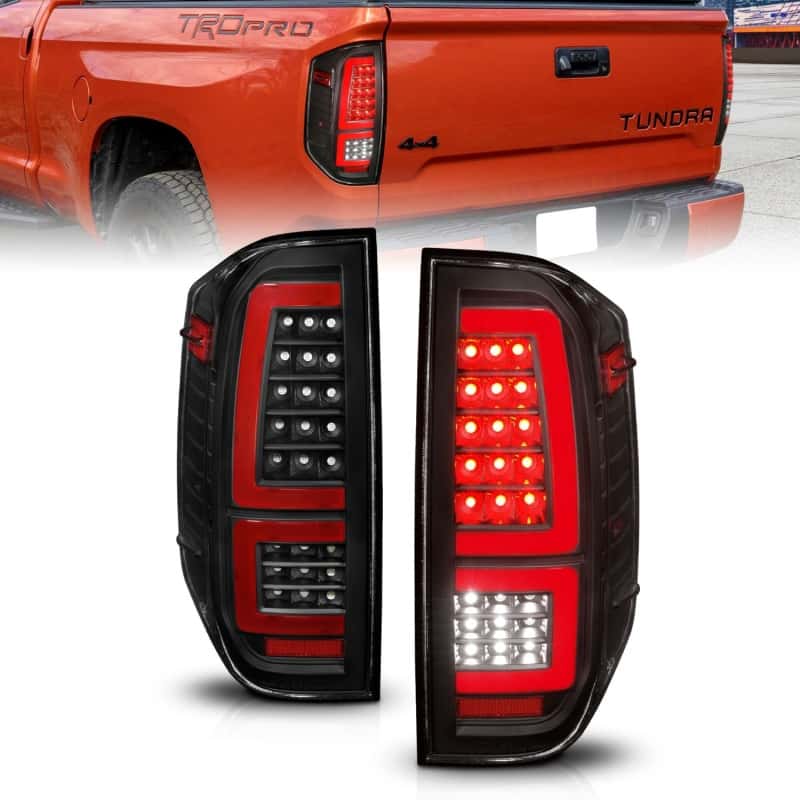 ANZO — ANZO 2014-2021 Toyota Tundra LED Taillights Black Housing/Clear Lens - view 1