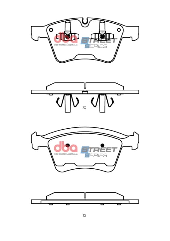 DBA — DBA 08-13 Mercedes-Benz GL320 (373mm Front Rotor) Front Street Series Brake Pads
Brake Pad - view 1