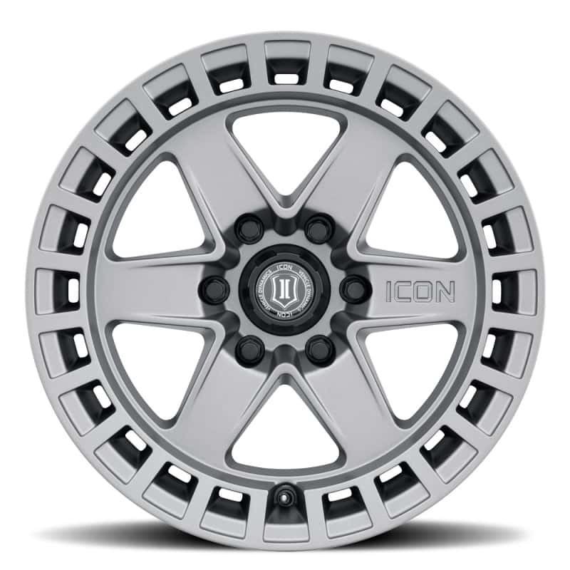ICON — ICON Raider 17x8.5 6x135 6mm Offset 5in BS Titanium Wheel
RAIDER WHEEL - view 2