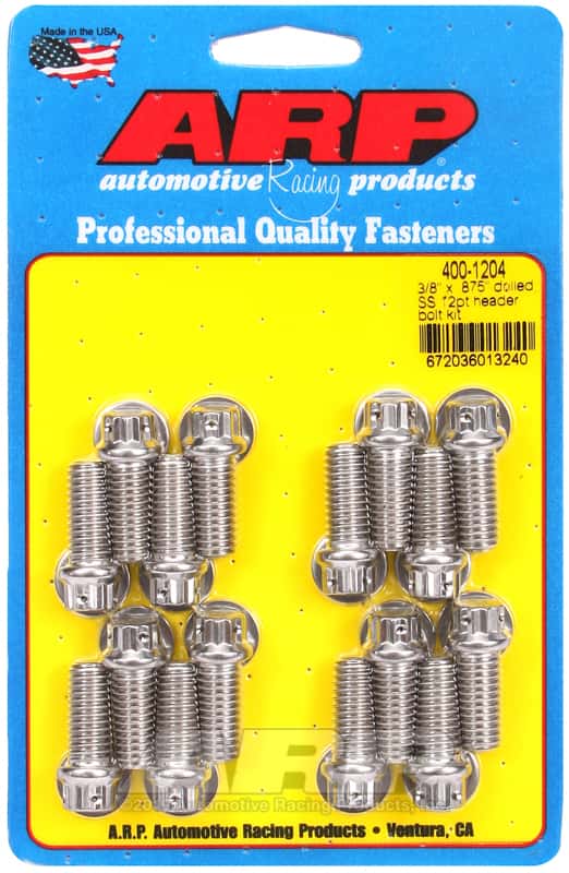 ARP — ARP 3/8 x .875 Drilled SS 12pt Header Bolt Kit - view 1