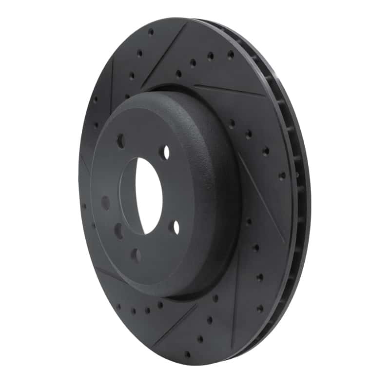 R1 Concepts — R1 04-10 BMW 535I Rear Left Drilled & Slotted Black Brake Rotor
R1 Brake Rotor Drill - view 2