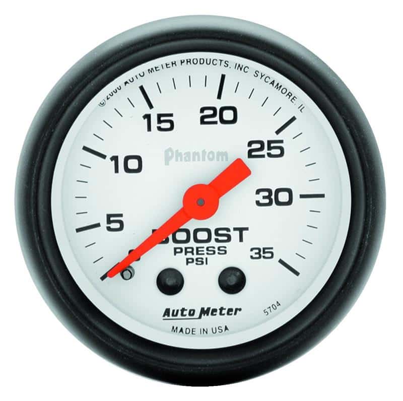 AutoMeter — Autometer Phantom 52mm 35 PSI Mechanical Boost Gauge
2" BOOST, 0-35 PSI, - view 1