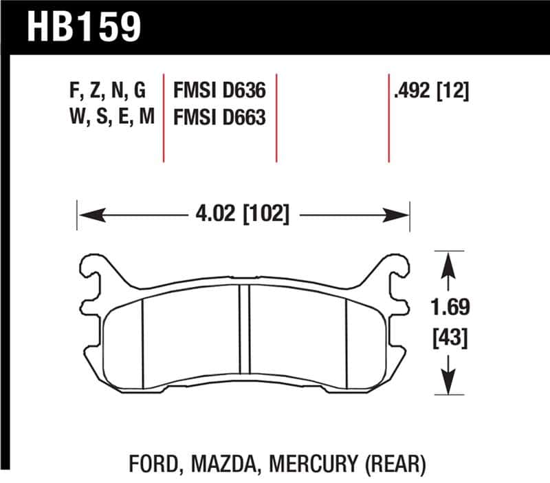 Hawk Performance — Hawk 94-05 Miata / 01-05 Normal Suspension HPS Street Rear Brake Pads (D636)
Disc Brake Pad - view 1