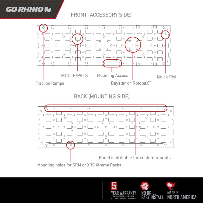 Go Rhino — Go Rhino Rhino Accessory Gear Plate Kit
Rhino Gear Plate - view 6