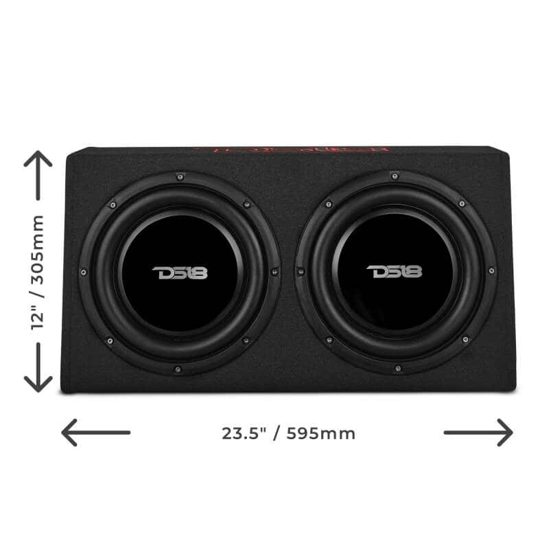 DS18 — DS18 Dual 10in Shallow Enclosure w/ Subwoofer 350 Watts RMS Sealed Black Carpet Amplified - view 9