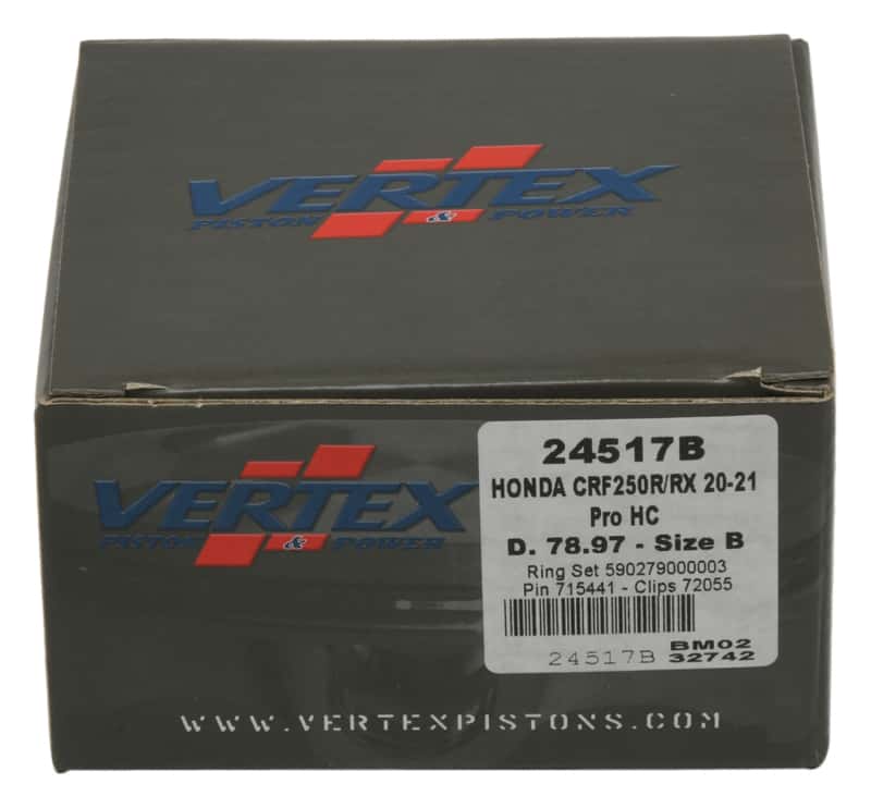 Vertex Pistons — Vertex Piston 20-21 Honda CRF 250 R 250cc Forged High Compression Piston Kit - view 4