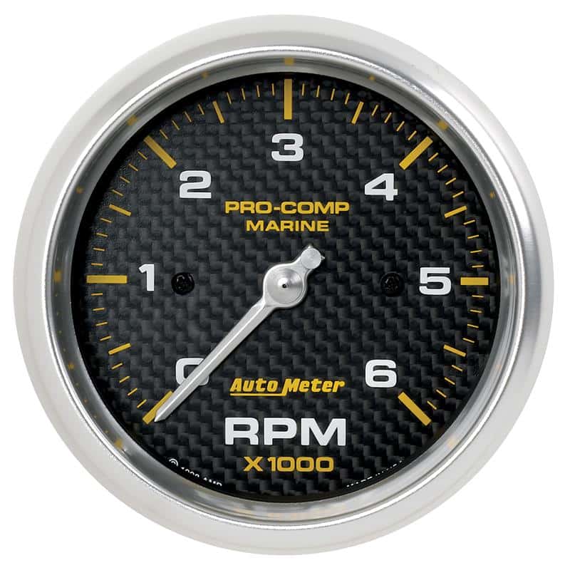 AutoMeter — Autometer Marine Carbon Fiber Ultra-Lite Gauge 3-3/8in Tachometer 6K RPM
3.4" TACH 6KRPM MCF - view 2
