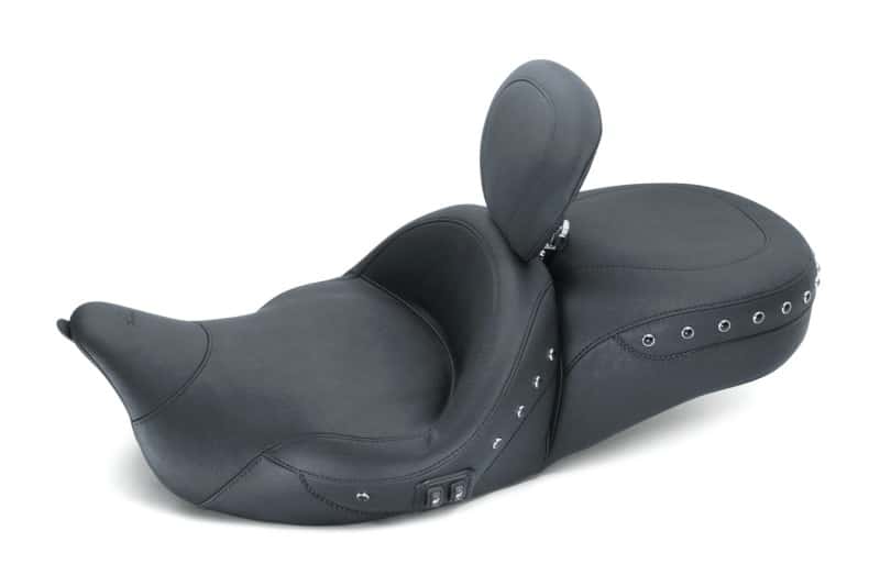 Mustang Motorcycle — Mustang 08-21 Harley Electra Glide,Rd Glide,Rd King,Str Glide Touring Heated 1PC Seat Pearls-Black - view 1