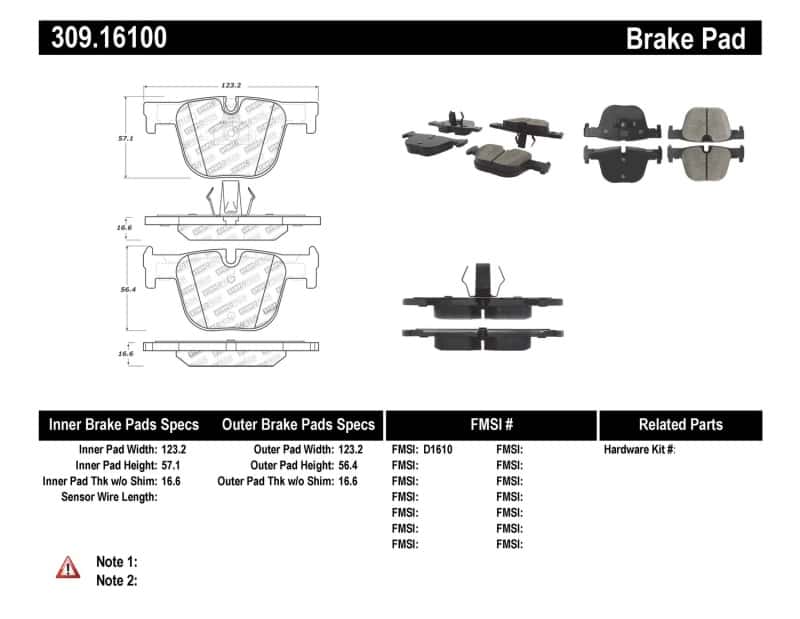 Stoptech — StopTech Performance Brake Pads
Sprt Brk Pad W/Hdwr - view 1