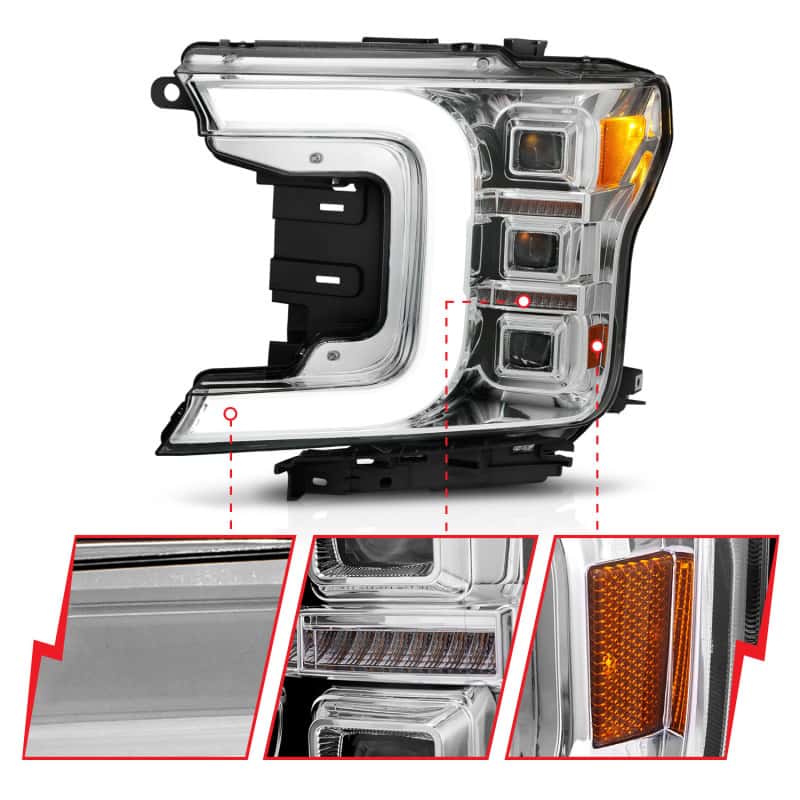 ANZO — ANZO 18-20 Ford F-150 Full Led Projector Light Bar Style Headlights - Chrome Amber
Head Light Set
HdLtSet - view 3