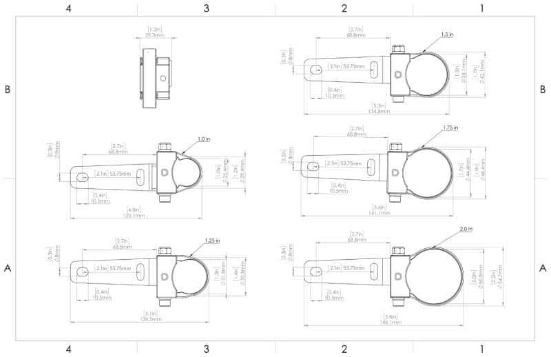 Diode Dynamics — Diode Dynamics Stage Series 1.875 inch Roll Bar Mount Kit (One) - view 8