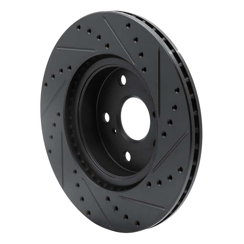 R1 Concepts — R1 86-92 Toyota Supra Front Left Drilled & Slotted Black Brake Rotor
R1 Brake Rotor Drill - view 4
