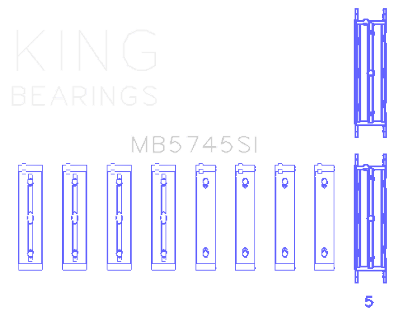 King Engine Bearings — King Engine Bearings Subaru FA/FB (Size 0.50 Oversized) Main Bearing Set
Engine Bearing - view 2