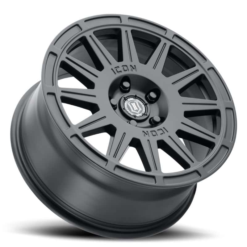 ICON — ICON Ricochet 17x8 5x4.5 38mm Offset 6in BS Satin Black Wheel
RICOCHET WHEEL - view 5