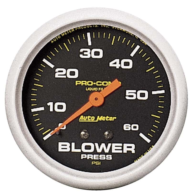 AutoMeter — Autometer Pro-Comp 2 5/8in 0-60 PSI Liquid Filled Mech Blower Pressure Gauge
2-5/8" BLOWER PRESS, - view 1