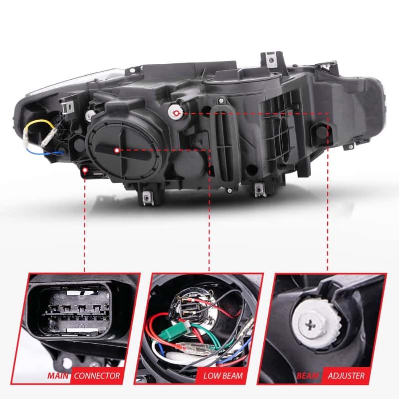 ANZO — ANZO 2012-2015 BMW 3 Series Projector Headlights w/ U-Bar Black
Head Light Set
HdLtSet - view 5