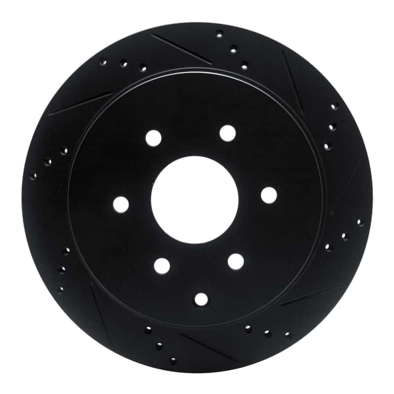 R1 Concepts — R1 10-24 Infiniti QX80 Rear Right Drilled & Slotted Black Brake Rotor
R1 Brake Rotor Drill - view 1
