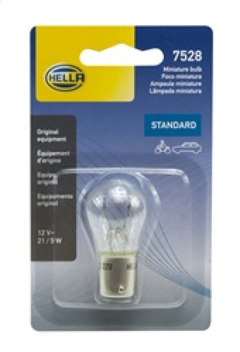 Hella — Hella Bulb 7528 12V 21/5W Bay15D S8 Sb
7528SB Incan Bulb - view 6