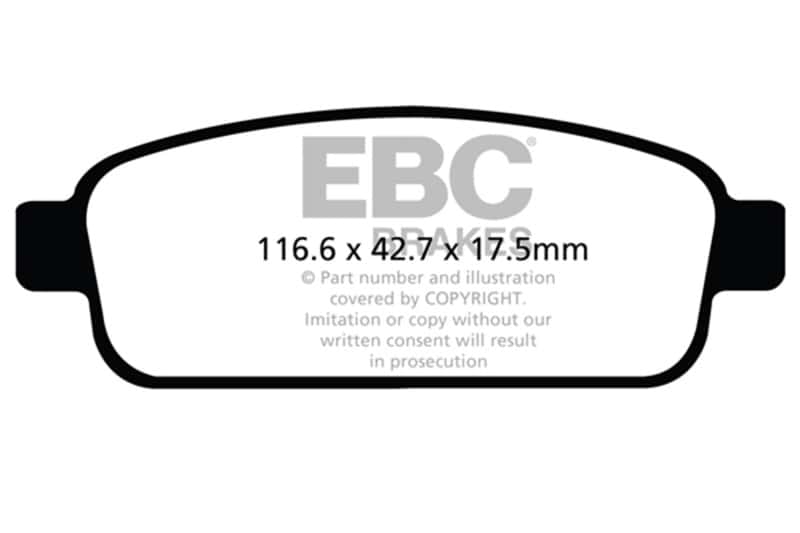 EBC — EBC 13+ Buick Encore 1.4 Turbo Ultimax2 Rear Brake Pads
Disc Brake Pad - view 1