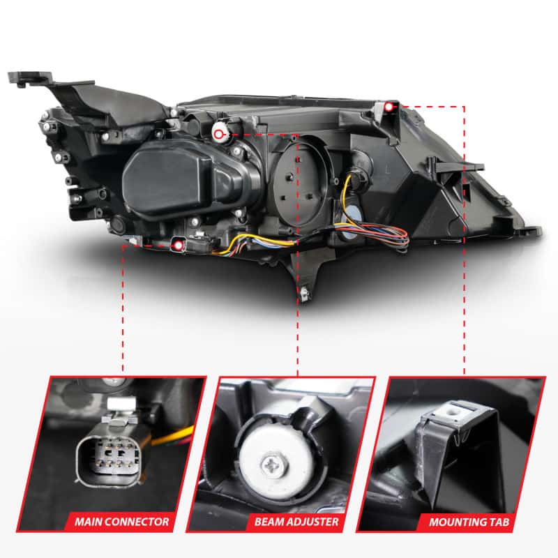 ANZO — ANZO 14-20 Chevrolet Impala Square Projector LED Bar Headlights w/ Black Housing
Head Light Set
HdLtSet - view 11