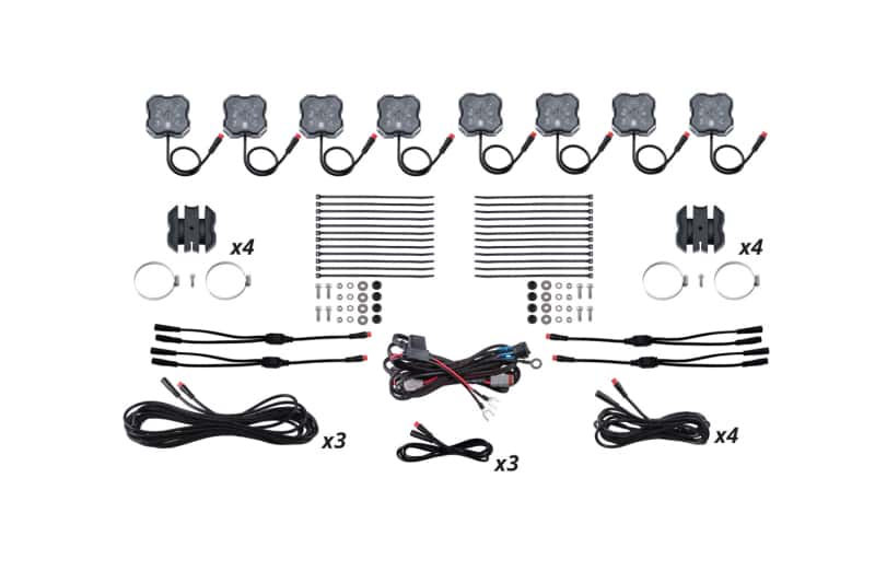 Diode Dynamics — Diode Dynamics Stage Series SXS Rock Light Installer Kit - RGBW M8 (8-pack) - view 1