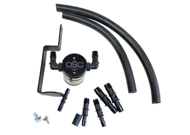 J&L — J&L 99-04 Ford Mustang GT Passenger Side Oil Separator 3.0 - Black Anodized
Oil Separator - view 1