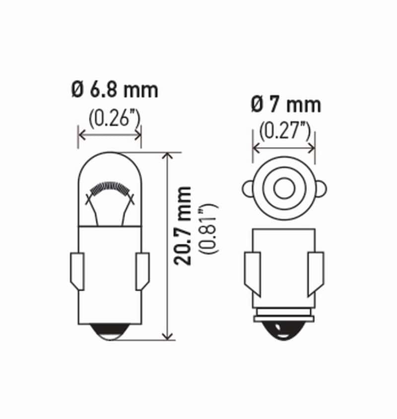 Hella — Hella Bulb 3898 12V 2W Ba7S T2 (2)
3898TB Incan Bulb - view 4