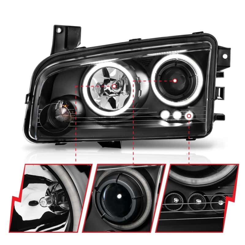 ANZO — ANZO 2006-2010 Dodge Charger Projector Headlights w/ Halo Chrome (CCFL)
Head Light Set
HdLtSet - view 4