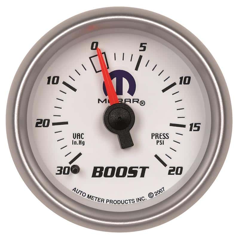 AutoMeter — Autometer Mopar 52mm Mechanical 30 In Hg-Vac/20 PSI Vacuum/Boost Gauge
MOPAR #77060032, 2-1 - view 2