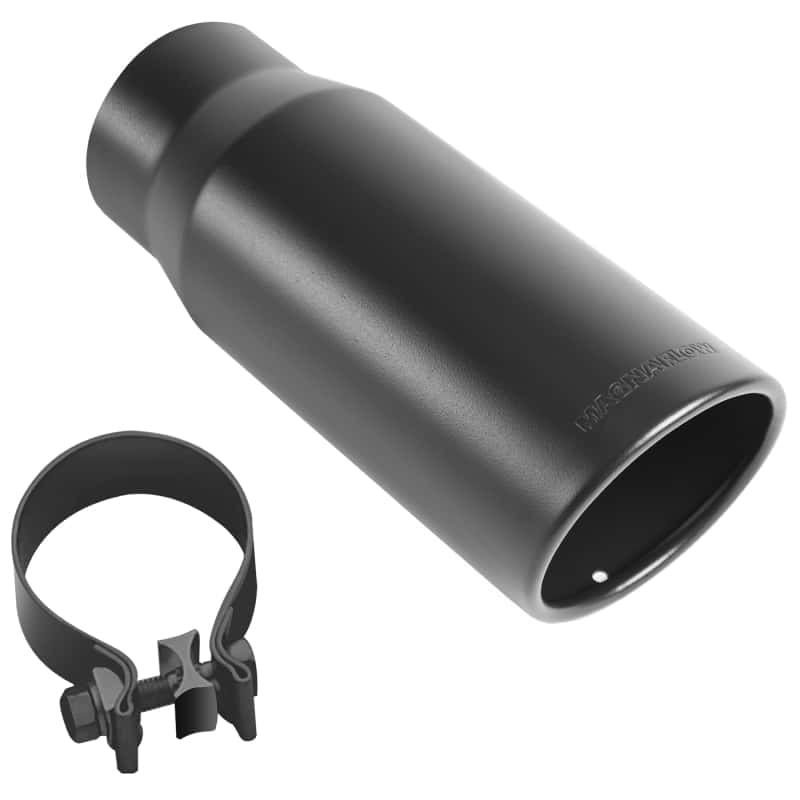 Magnaflow — MagnaFlow Tip Stainless Black Coated Single Wall Round Single Outlet 5in Dia 3.5in Inlet 14.5in L
Stainless Steel
Exhaust Tip - view 1