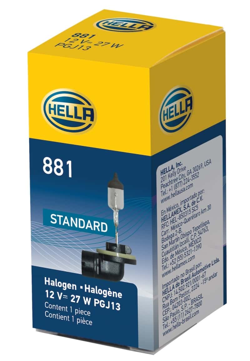 Hella — Hella Bulb 881 12V 27W Pgj13 T325
881 Halogen Bulb - view 7