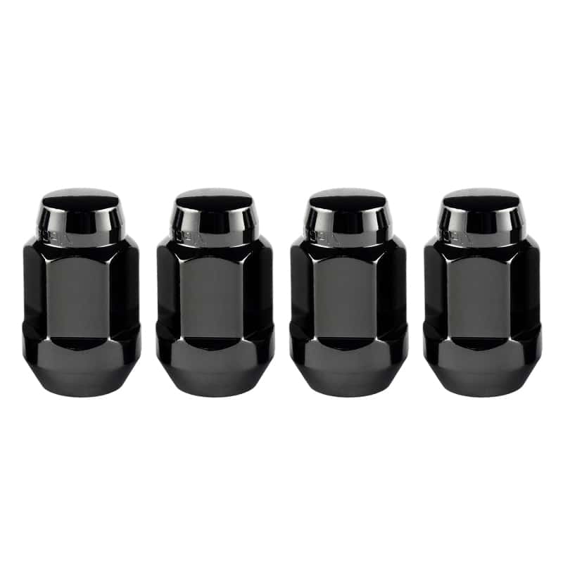 McGard — McGard Hex Lug Nut (Cone Seat Bulge Style) M14X1.5 / 22mm Hex / 1.635in. Length (4-Pack) - Black - view 1