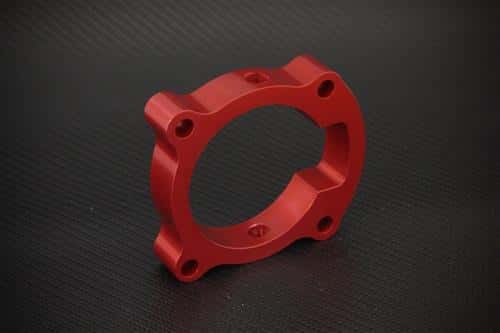 Torque Solution — Torque Solution Throttle Body Spacer (Red): Hyundai Genesis Coupe 2.0T 10-12 - view 2